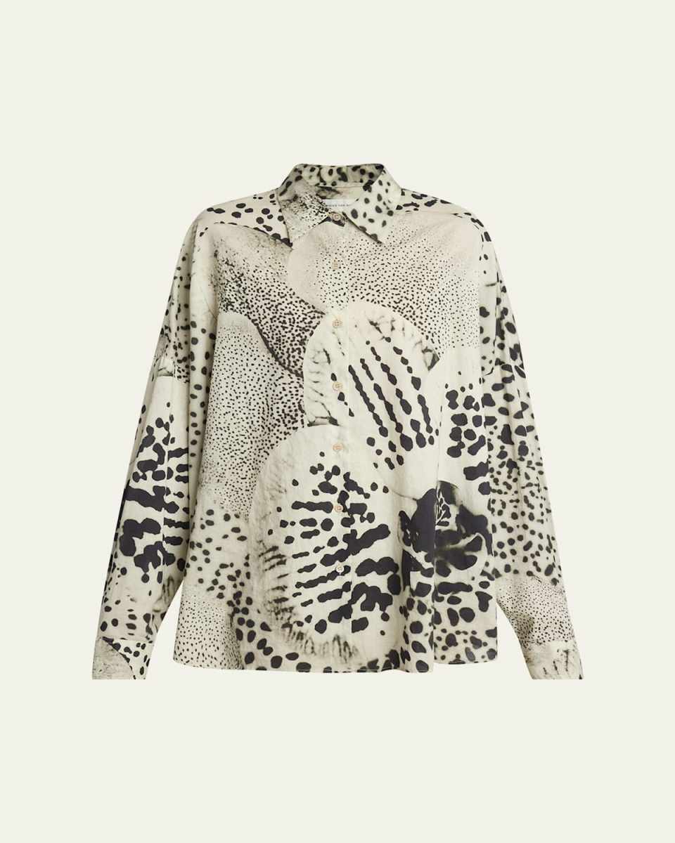 Casia Flower-Print Button-Down Shirt